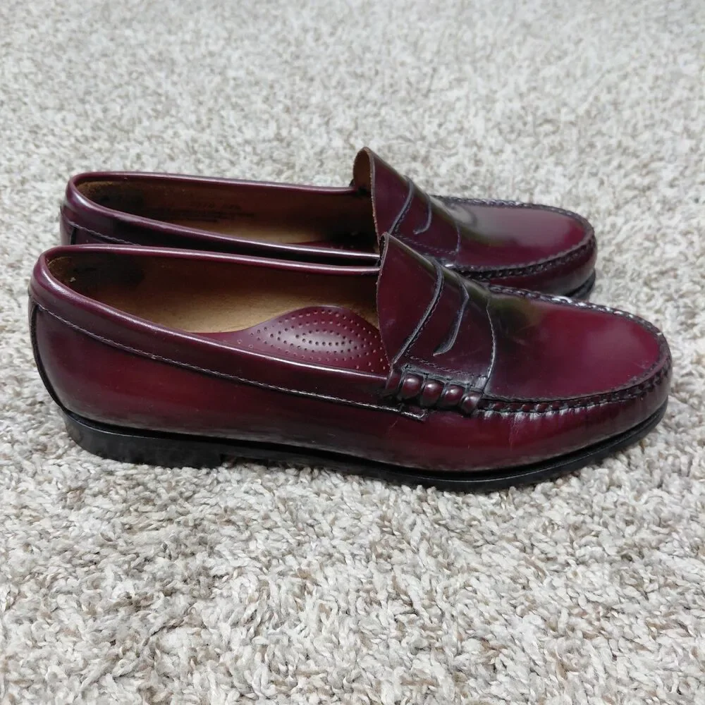 G.H. Bass & Co. Weejuns Burgundy Leather Penny Loafers Men's 11.5 EE Shoes